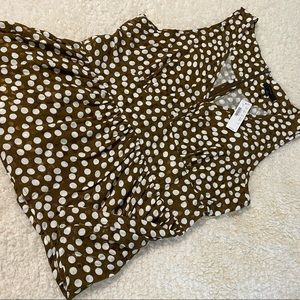 NWT J. Crew brown/white polka dot tank